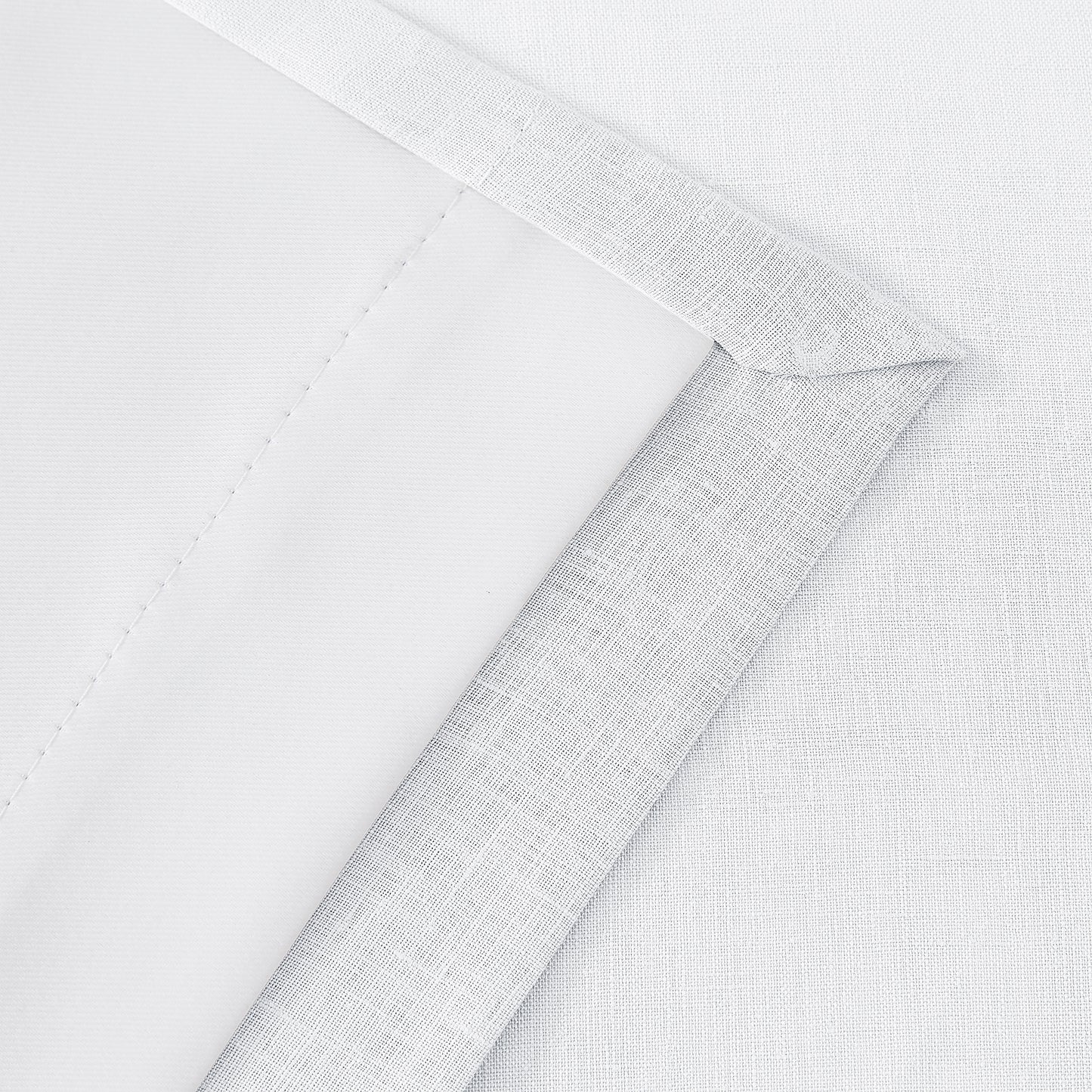 Amelia Room Darkening Linen Curtain White