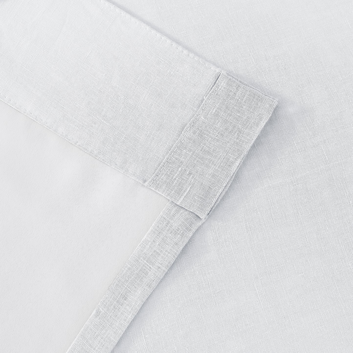 Amelia Room Darkening Linen Curtain White