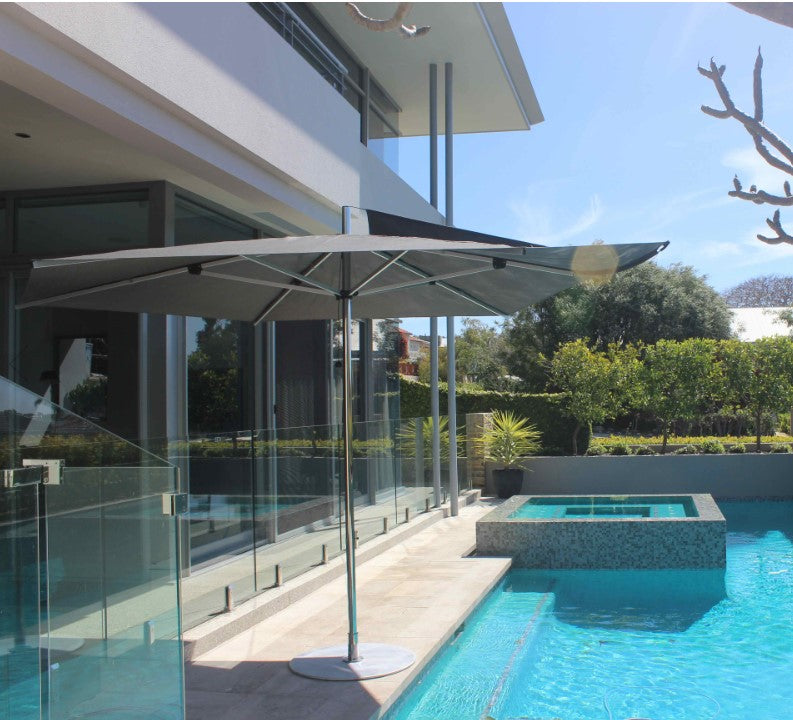 Wind Stable Patio Umbrella 2.8m Charcoal Tweed