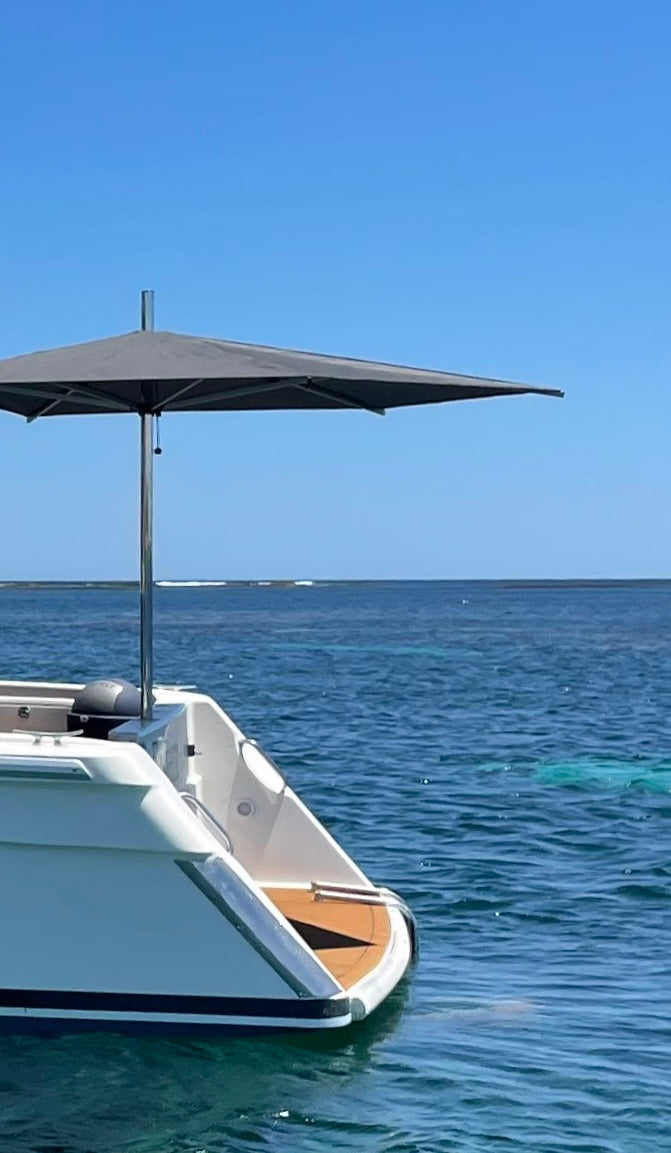 Wind Stable Patio Umbrella 2.8m Charcoal Tweed