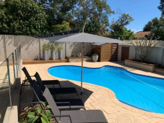 Wind Stable Patio Umbrella 2.8m Charcoal Tweed